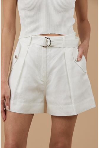 Robyn Belted Shorts WHITE