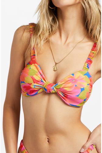 Sunny Coast Ruched Knot Front Bralette MULTI