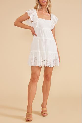 Starling Ruffled Mini Dress WHITE