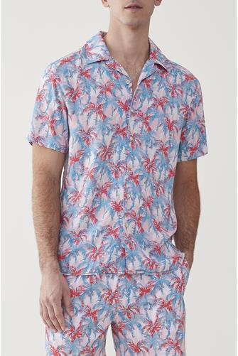 Billy Short Sleeve Palm Tree Shirt ORCHID PINK