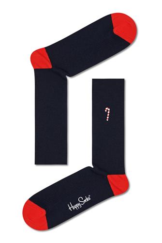 Ribbed Embroidery Candy Cane Crew Sock 