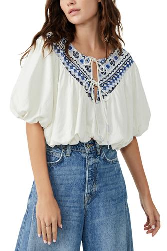 Joni Embroidered Top IVORY