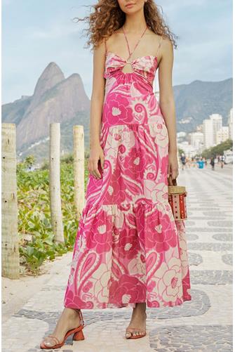 Tropical Groove Pink Maxi Dress TROPICAL GROOVE PINK