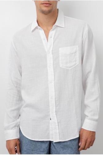Wyatt Solid White Long Sleeve Shirt WHITE