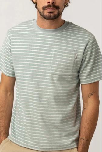 Vintage Terry Stripe Short Sleeve Shirt SEAFOAM