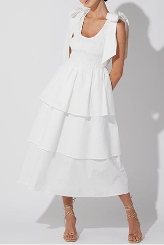 Kaiya Midi Dress WHITE