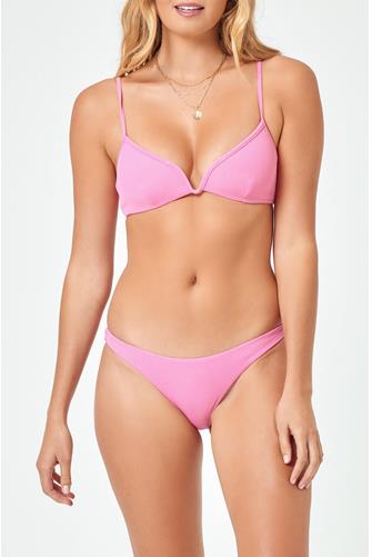 Helena Rib V-Wire Bralette in Guava GUAVA