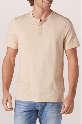 Short Sleeve Active Puremeso Henley ICED LATTE