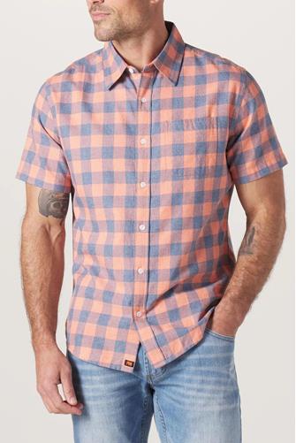 Jasper Short Sleeve Button Down PINK CHECK