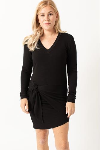 Supersoft Long Sleeve V Dress BLACK