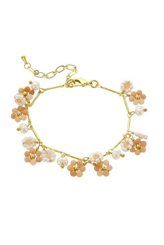 Peach Flower Drops Bracelet GOLD