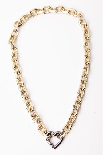 16 Cable Chain Necklace with Heart GOLD/HEMA