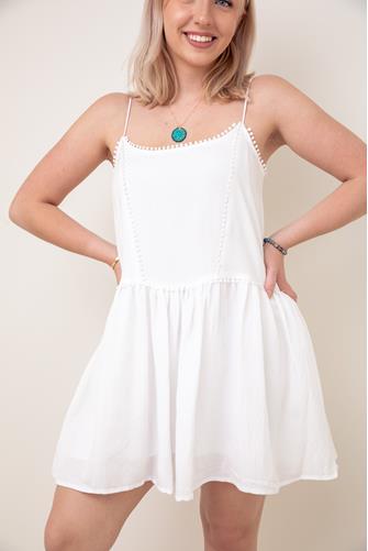 Tier Dot Mini Dress WHITE