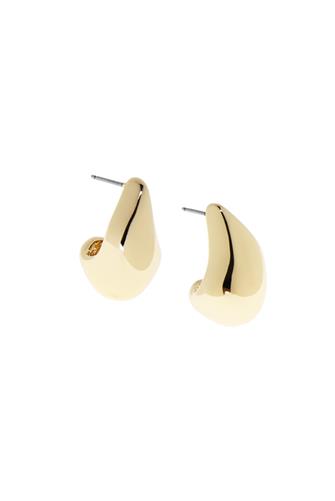 Brass Elongated Dome Earring GOLD