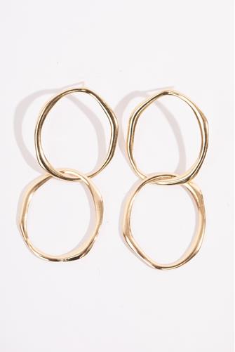 Open Double Circle Post Earring GOLD