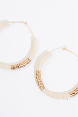 Ivory Gold Sequin Hoop Earring IVORY GOLD
