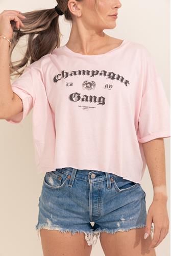 Champagne Gang Cropped Tee BLUSH