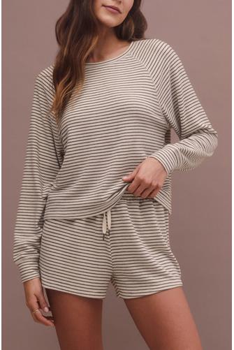 Staying In Stripe LS Top NATURAL