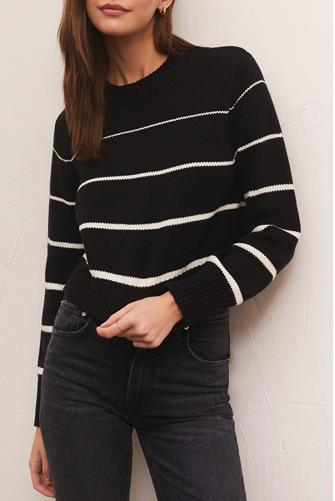 Milan Stripe Sweater BLACK