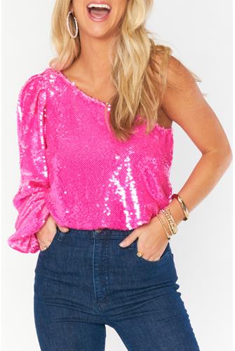 Party Top BRIGHT PINK SEQUINS