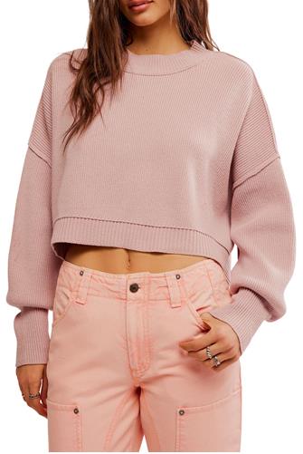 Easy Street Crop Sweater LOST PETAL