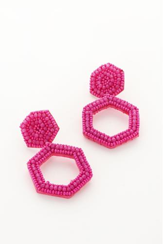 Hot Pink Octagonal Bead PINK
