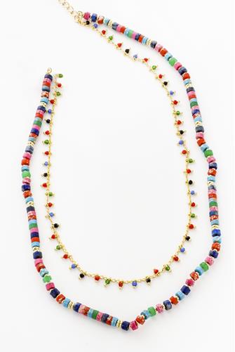 Layer Bead Necklace MULTI