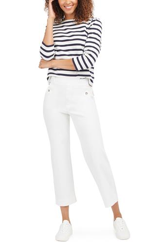 Stretch Twill Cropped Wide Leg Pant BRIGHT WHITE