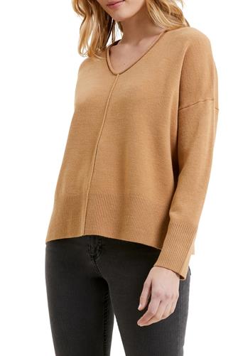 Babysoft V-neck Sweater CAMEL MELANGE