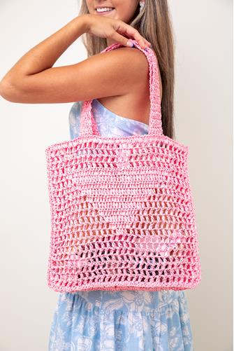 Straw Tote PINK