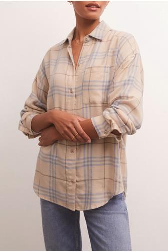 River Plaid Button Up BIRCH