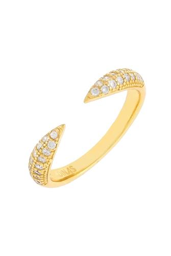 Pave Open Claw Ring GLD