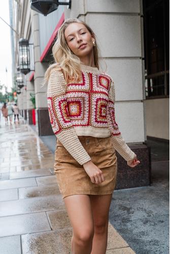 Norah Crochet Sweater SUNSET MULTI