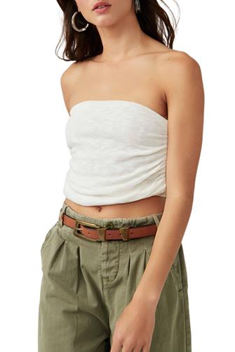 Boulevard Ruched Tube Top EVENING CREAM