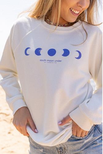 South Moon Under Graphic Sweatshirt ANTIQUE WHITE