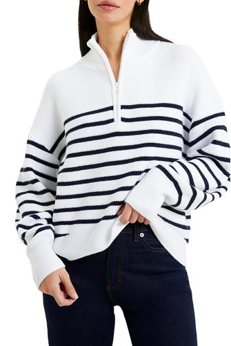 Babysoft Half-Zip Sweater WINTER WHITE/DUCHESS BLUE