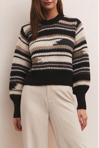 Ashville Stripe Sweater BLACK