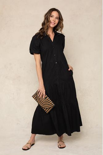 Tiered Midi Dress BLACK