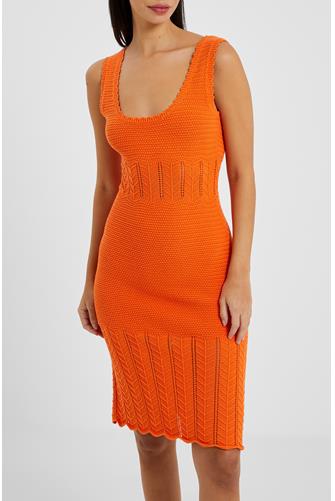 Nellis Cotton Crochet Dress MANDARIN ORANGE