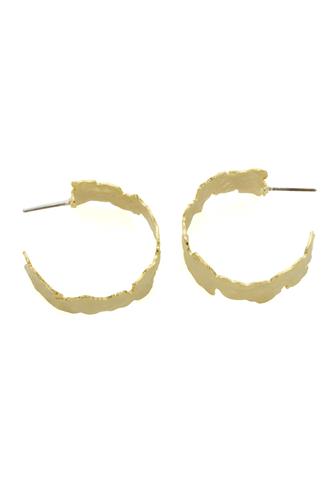 Hammered Flat Hoops GOLD