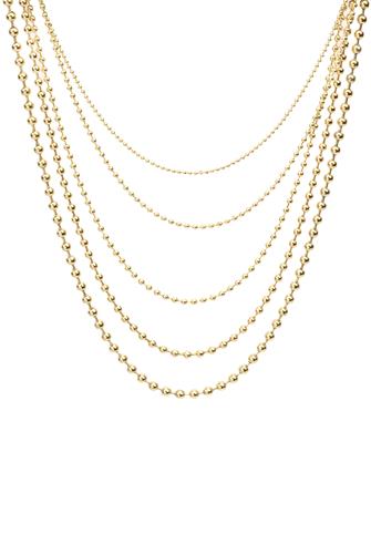 Multi Layer Bead Chain Necklace GOLD