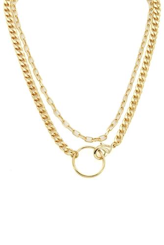 2 Layer Gold Circle Necklace GOLD