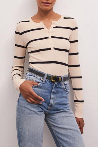 Scarlett Rib Henley STONE