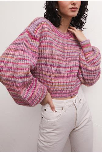 Prism Metallic Stripe Sweater MAGENTA PUNCH