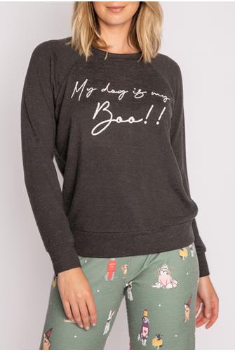 My Dog Is My Boo Long Sleeve HEATHER SLATE