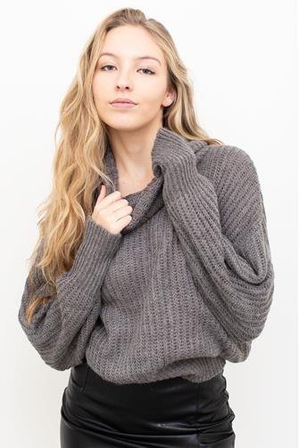 Ribbed Turtleneck Sweater CHARCOAL