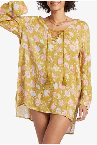 Blue Skies Floral Tunic GREEN ENVY