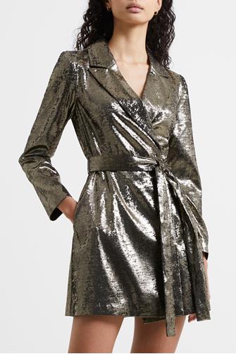 Alara Molten Metallic Tux Dress METALLIC