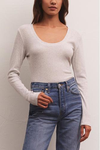 Sirena Long Sleeve Top Light Heather Grey