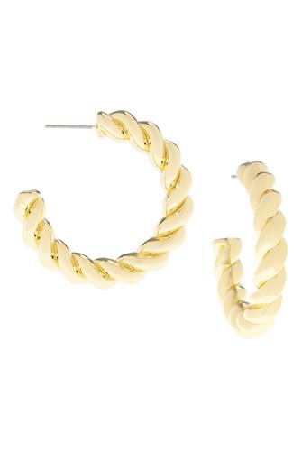 1 1/4" Twisted Rope Hoop in Gold GOLD